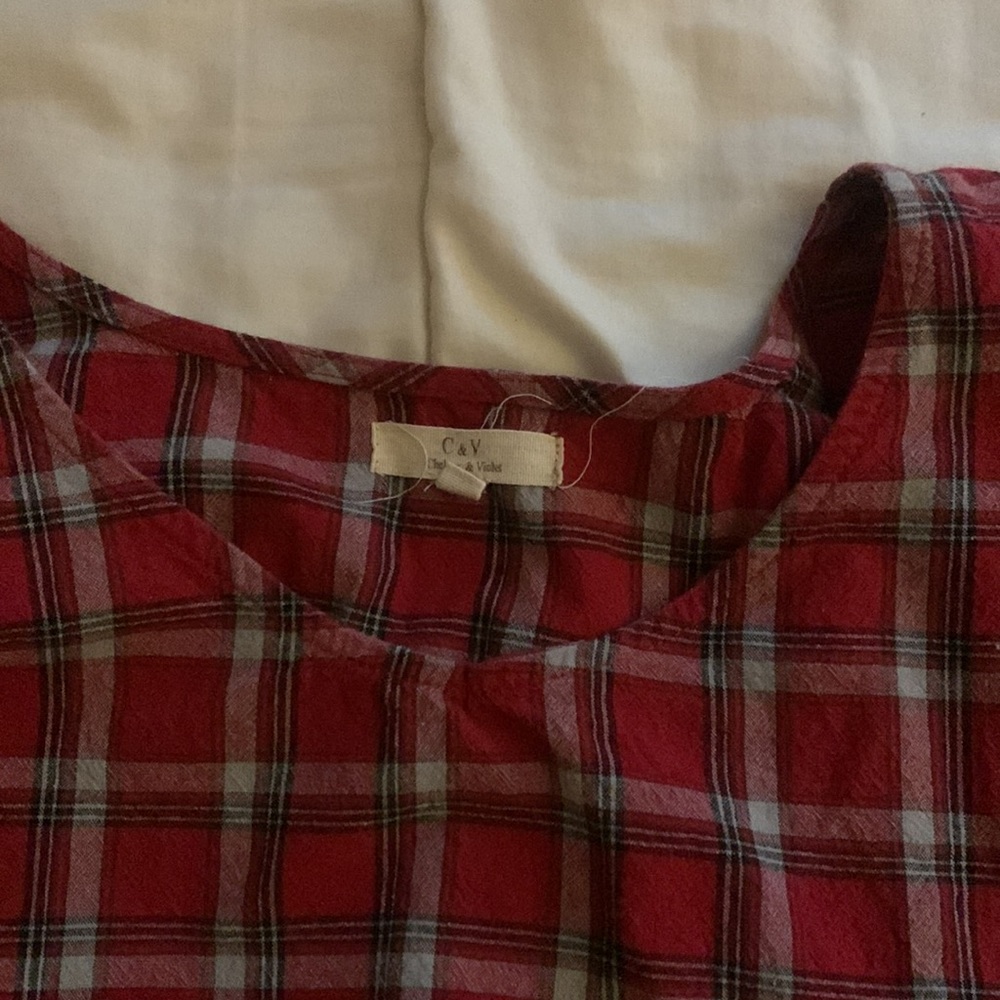 plaid baby doll top - Picture 2 of 2